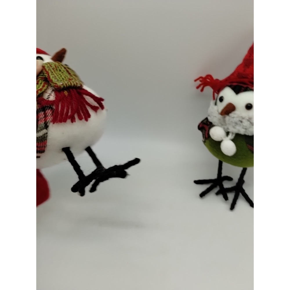 Lot Of 2 Featherly Friends Spritz Birds Wondershop Target Plaid Christmas - Picture 6 of 11